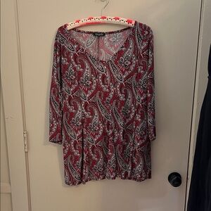 Roz & Ali Red and Black Paisley Tunic